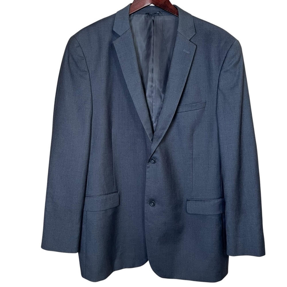 Caravelli Harry 2-Button Blazer Superior 150s Sz 46L Suit Jacket Dark Gray Italy